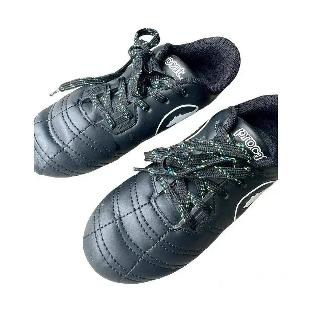 Puma Procat soccer cleats black with neon green sole with lace size 13 US
